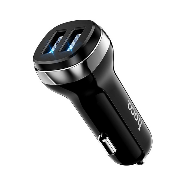 Hoco Z40 Superior Dual Port Car Charger 2.4A Black Single
