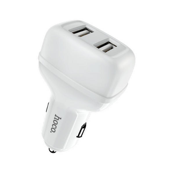 Hoco Z36 Leader Dual USB Port Single Car Charger 2.4A White
