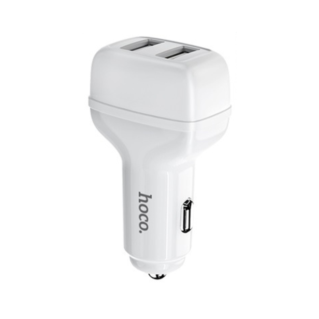 Hoco Z36 Leader Dual USB Port Single Car Charger 2.4A White