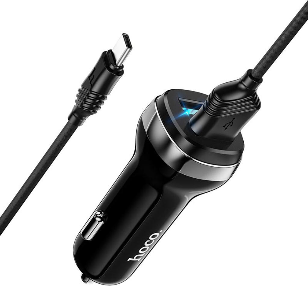 Hoco Z40 Superior Dual Port Car Charger 2.4A Black Single