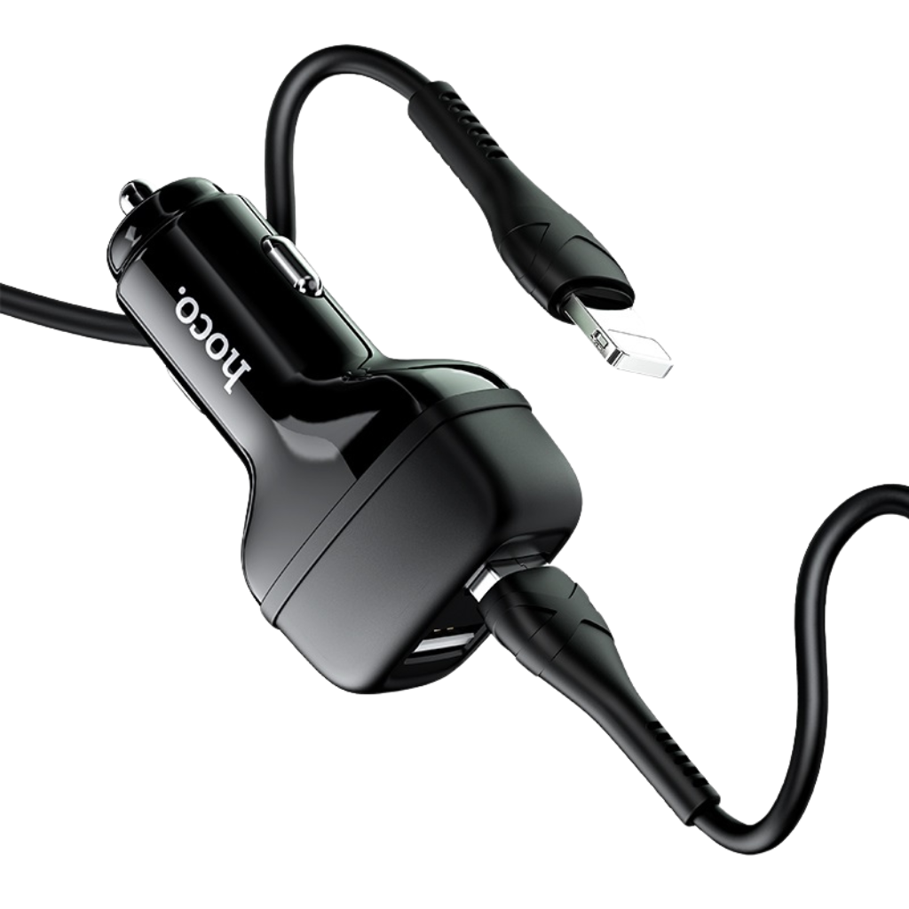 Hoco Z36 Leader Dual USB Port Single Car Charger 2.4A Black