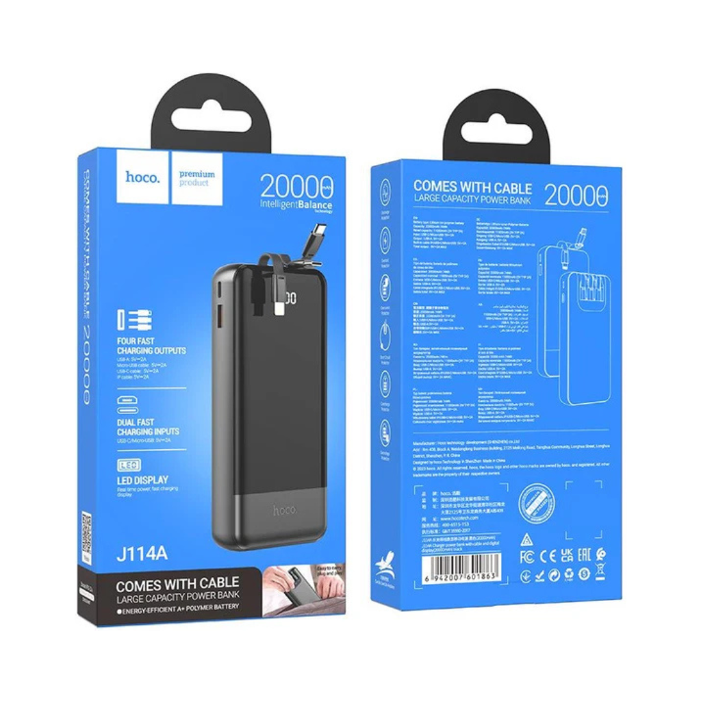 Hoco J114A 20,000mAh Ultra-Slim Power Bank