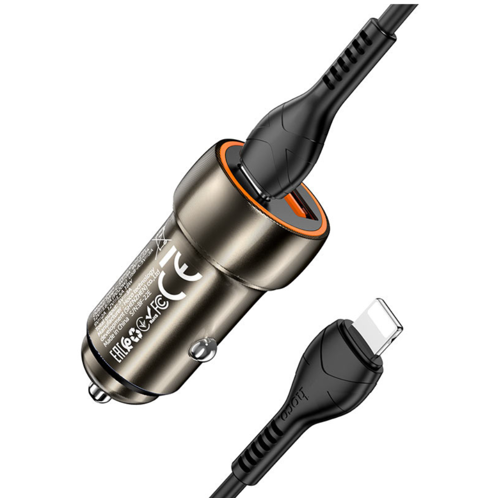 Hoco Z46A Blue Whale Car Charger with PD20W and QC3.0 Fast Charging