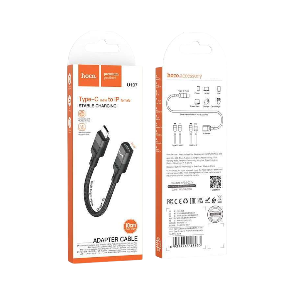 Hoco U107 Type-C Male to iPhone Lightning Female Adapter Cable