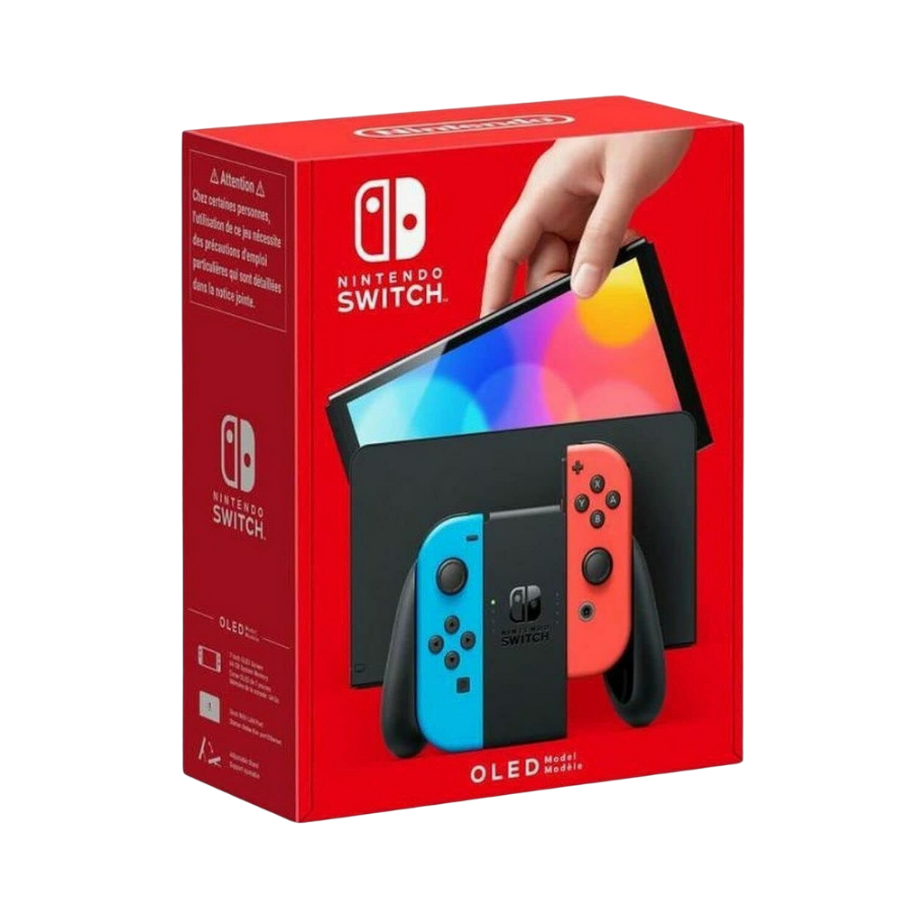 Brand New - Nintendo Switch (OLED Model) Console - Neon Blue and Neon Red Joy-Con